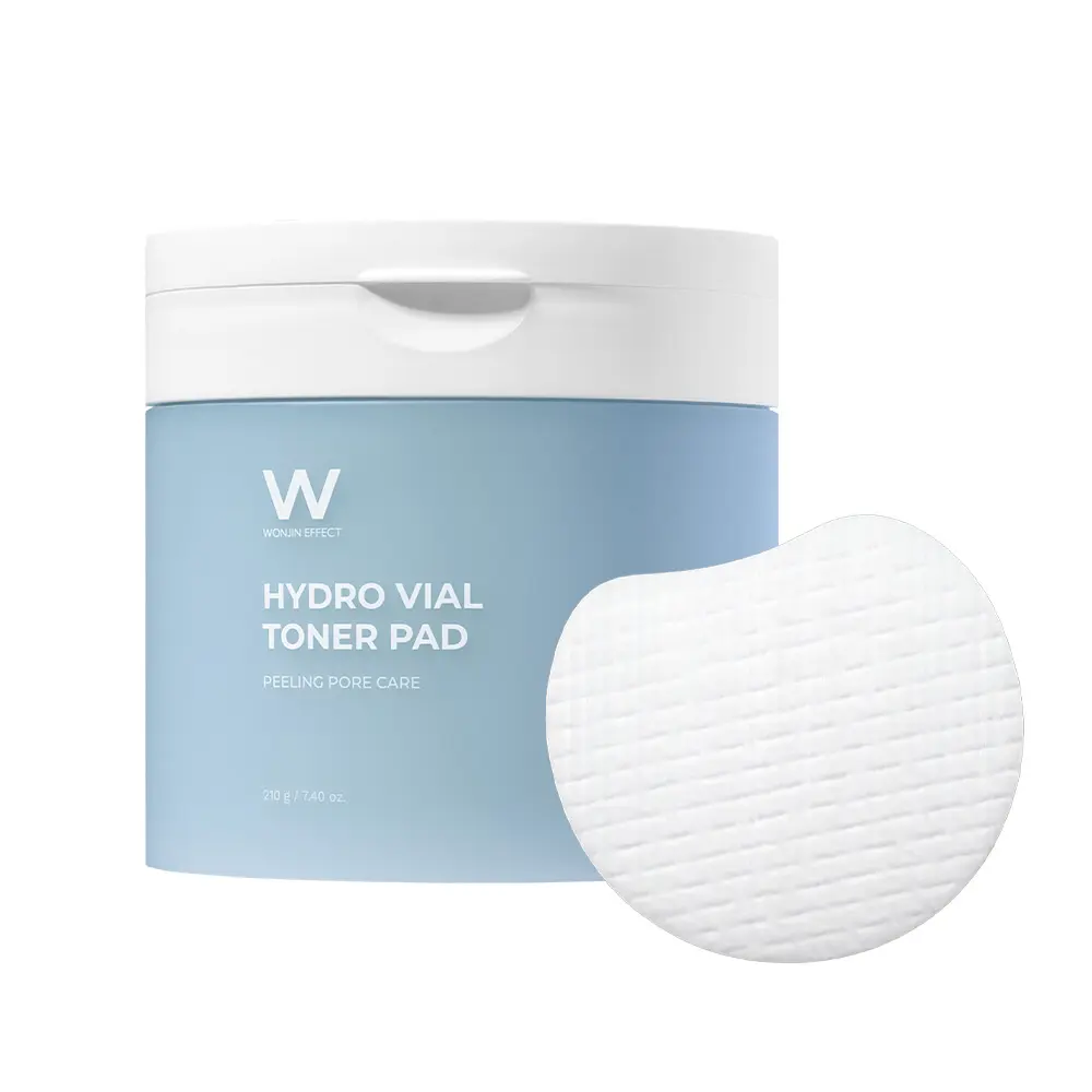 WONJIN Effect Hydro Vial Toner PAD 13.4 fl Oz, Vegan, Pore Care, Skin Soothing, Hydrating, PHA & BHA, Tea Tree, Hyaluronic Acid, Panthenol