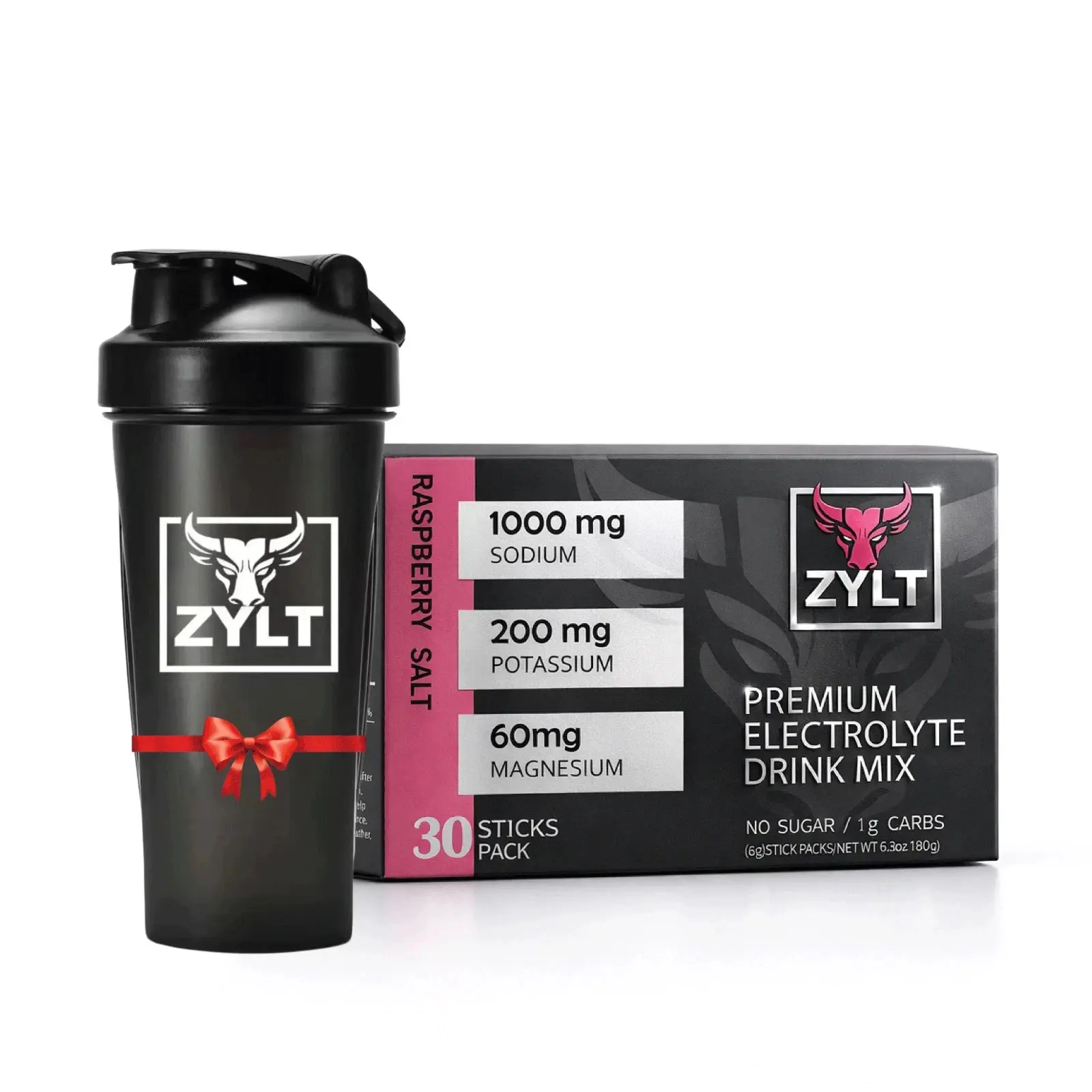 ZYLT Raspberry Low Sodium Electrolyte Powder Sticks - Sugar-Free, 30-Pack Edible Dietary Supplement for Fitness Healthcare, Muscle Support, Bottle-Free Drink Mix Daily Dietary Supplement Vitamin