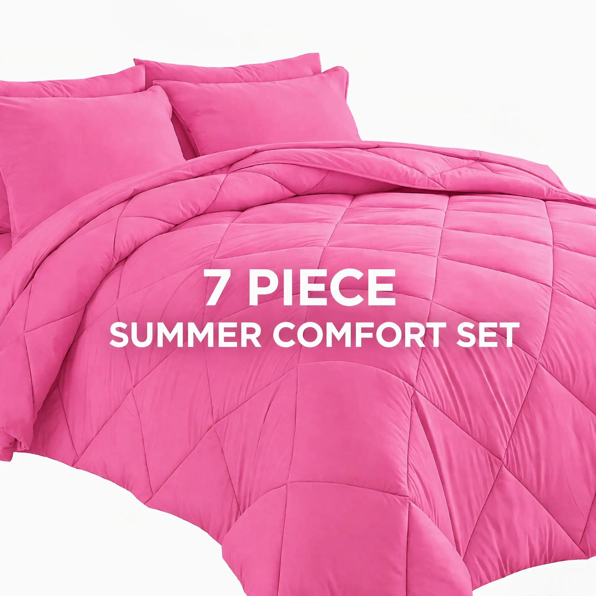 Cosybay Quilted Comforter Set 7 piece Full Queen King size– Include Comforter, Fitted Sheet, Flat Sheet, Pillow Shams & Pillowcases – Luxury Hotel Quality,All Season Bedding Set with Down Alternative Comforter, Home & Household essentials,Halloween Decor