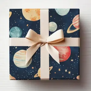 Space Wrapping Paper Roll Planets, Outer Space Wrapping Paper Astronaut Gift Wrap Roll Universe Wrapping Paper With Planets