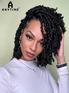 10-Inch African Curl Synthetic Wig, Headband Style, Unisex Braided Clip-In Wig, High-Quality Fiber, Easy Installation, Perfect Gift, Afro Curly Braided