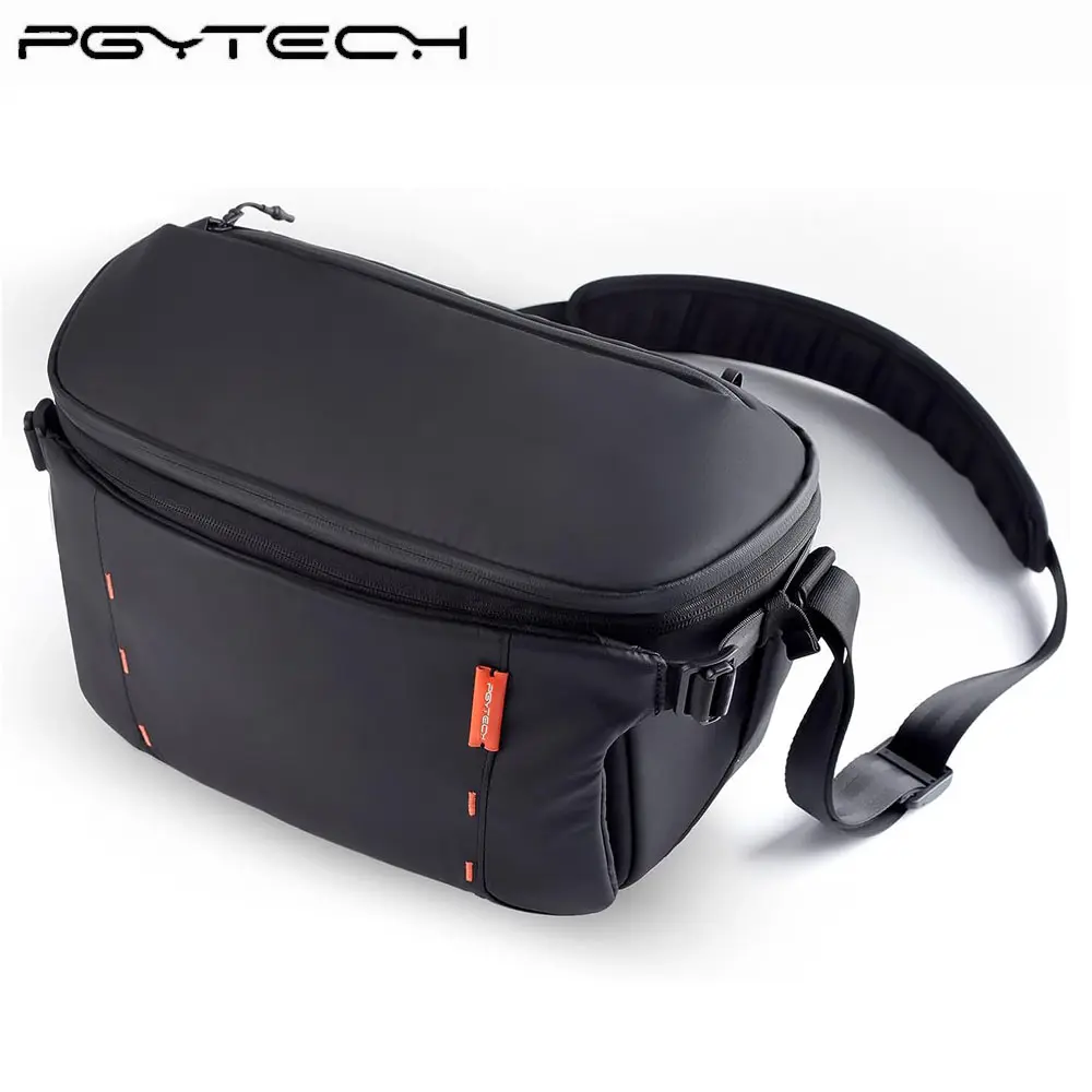 PGYTECH OneMo Sling 7L Black Shoulder Bag - 7L-9L Waterproof Adjustable Crossbody Camera Bag for Photographers, Fits DSLR (Sony, Canon, Nikon), DJI Mavic, Mirrorless Devices, 70-200mm Lens, Tripod, iPads, Laptop, Partition H, Tag Card, Camera Accessories