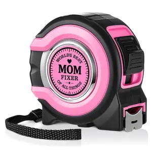 25 FT Pink Tape Measure, 1/8 Fractions Retractable Measurement Tape Accuracy 1/32, Gifts for Mama Birthday Mothers Day Mom Gifts from Daughter Son, Best Mom Ever Gift