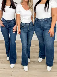 Judy Blue Cali Tummy Control Bootcut Jeans - Dark Wash (Multiple Inseams, Non-Distressed)