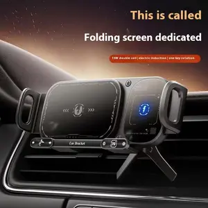 2IN1 Car Wireless Charger Phone Holder Touch Rotate Stand for Samsung Galaxy Fold 6 5 4 3 Z Flip iphone 16 15 14 13 12 11Pro Max