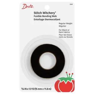 Stitch Witchery Fusible Bonding Web, Regular Weight, Black, 13 yd