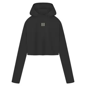 adidas Womens Fear Of God Athletics Crop Hoodie Casual Outerwear Casual - Black