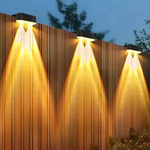 Solar Fence Light Set, LED Deck Lamp Solar Powered, 10 Lighting Modes, Outdoor Fence Post Patio Pool Wall Decor, Water Resistant, Solar Landscape Lights, Waterproof Solar Lights, Solar Illuminated