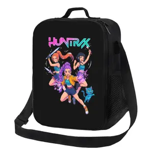 Daily commuting K-pop anime cartoon-patterned lunch bag, can be carried by hand or over the shoulder as a picnic bag.