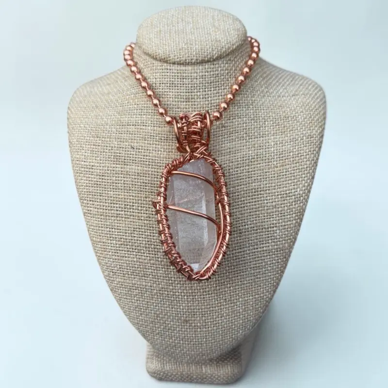 Juma CopperKing Creativity Weave Raw Clear Quartz 24” Copper Necklacee