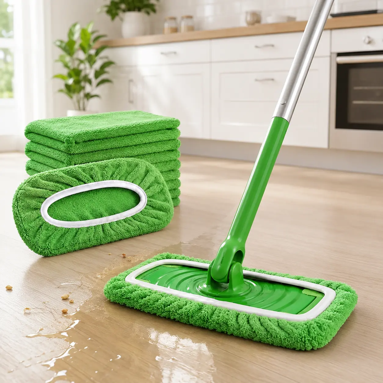 10×4.5 Inch"&”17×5Inch Inch Thickened Microfiber Mop Replacement Cloths 10 Pack, Machine Washable Wet Dry Mop Pads Compatible with Swiffer Sweeper and Spin Mop Bucket, Eco-Friendly Household Floor Cleaning Refills
