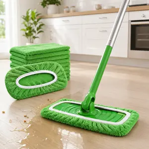 10×4.5 Inch"&”17×5Inch Inch Thickened Microfiber Mop Replacement Cloths 10 Pack, Machine Washable Wet Dry Mop Pads Compatible with Swiffer Sweeper and Spin Mop Bucket, Eco-Friendly Household Floor Cleaning Refills