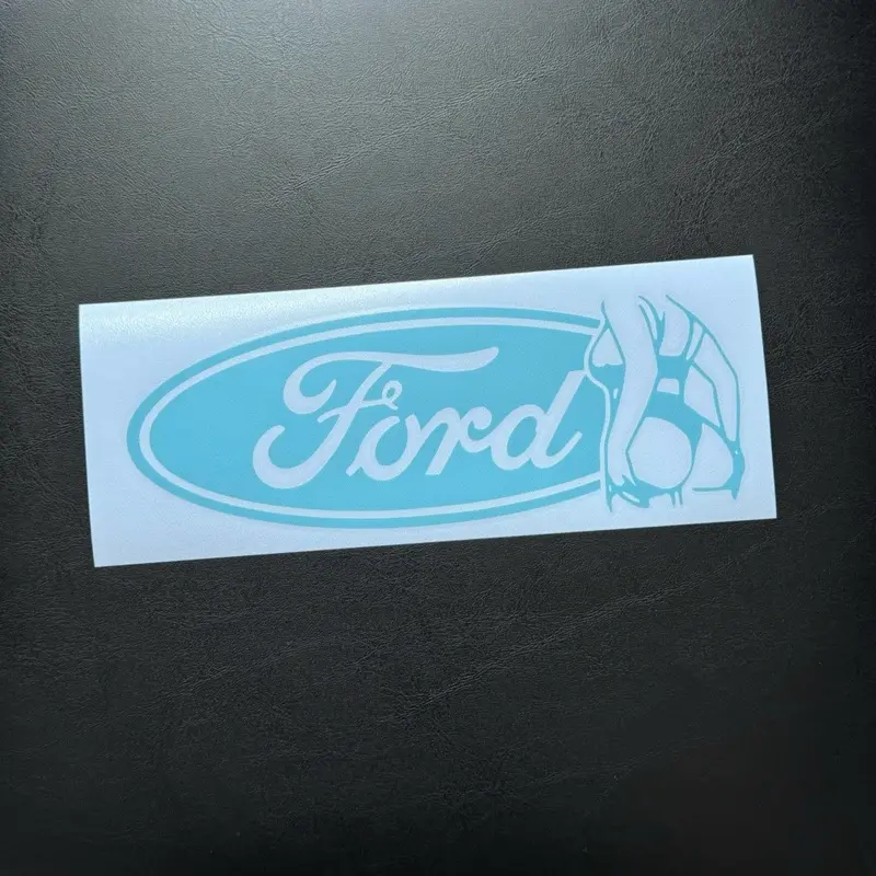 Ford Girl Self-Adhesive Permanent Vinyl Sticker - Made to Order, Lasts Long, Shipped from Pennsylvania, Automotive Motorcycle Decal Accessory, Permanent Vinyl Lasts Long