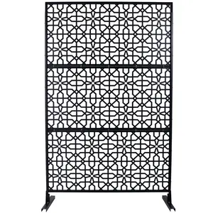 Donext Outdoor & Indoor Privacy Screen Metal 76" H×48" W Freestanding Decorative for Deck Balcony Patio Dividers Backdrop Yard Garden Living Room Dining Room