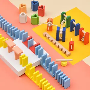 Large-sized dominoes, colorful building blocks, competition mechanism dominoes, early education children's educational toys