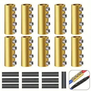 10Pcs 6 AWG Gauge Wire Connector Nut Kit,with Heat Shrink Tube,80A Quick Wiring Connection Terminal, Circuit Connector,Hand Tools Kits,Springtok