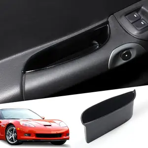 Car Door Handle Storage Box Compatible with Chevrolet Corvette C6 2005-2013,ABS Main Driver's Door Armrest Multifunction Organizer Tray Insert Glove Pallet-1PCS