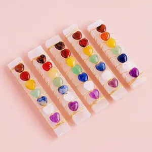 Natural Crystal Heart Sculpted Stick, Colorful Quartz Crystals and Selenium Stone for Home Decoration, Perfect Valentine's Day and Anniversary Gift