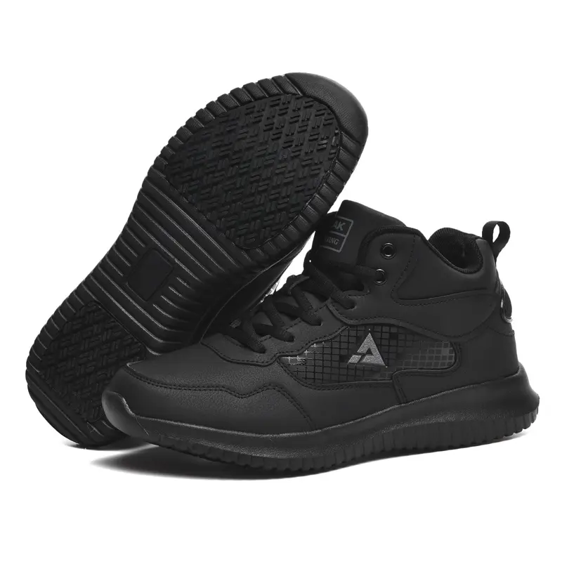 Men's Leather Non Slip Food Service Shoes, Water & Oil Resistant, Comfortable, B reathable, Lightweight Slip Resistant Shoes for Men, for Kitchen, Restaurant, Slip-on Chef Walking stylish Shoes campingessentials