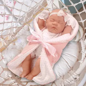 12-inch Reborn Baby Doll with Matching Outfit，Paired with Pink Blanket， Halloween/Thanksgiving / Christmas gifts