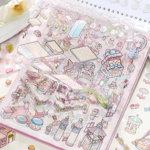Summer Spring Gift 20 Sheets Per Pack Zoo Miniature Scene Sticker Book 2.0 Large Size Upgrade for Small Groups