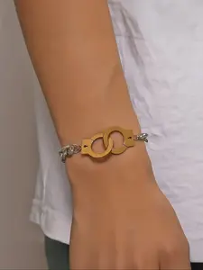 Stainless Steel Handcuff Bracelet, Punk Style Multi-Color Design, Trendy Daily Accessory for Men & Women, Perfect Gift Idea