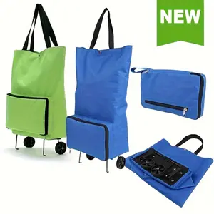 Foldable Rolling Shopping Bag with Wheels – Large Capacity Trolley Tote for Groceries, Travel & Laundry | Lightweight, Reusable, Space-Saving Design