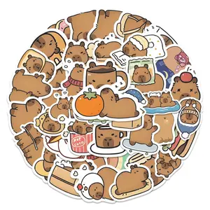 54pcs Cute Capybara Stickers Pack, Waterproof Kawaii Chill Capybara Decals for Laptop, Water Bottle, Journal & Scrapbook, Capybara Lover Gift
