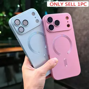 Magnetic phone case suitable for iPhone 17 17 Pro 17 Pro Max 17Air 11 12 13 14 15 16 Pro Max X XS XSMAX 7 8Plus SE2 SE3 16E SE4 phone case, with Protective matte luxurious metallic luster design and full camera lens protection film Cover, Protector