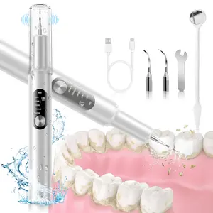 Oceantree Rechargeable Oral Plaque Remover Dental Cleaning Kit - LED Light, 5 Modes, 2 Replaceable Heads, Adjustable Cleansing Water Flosser, Adult Gift for Mother's Day