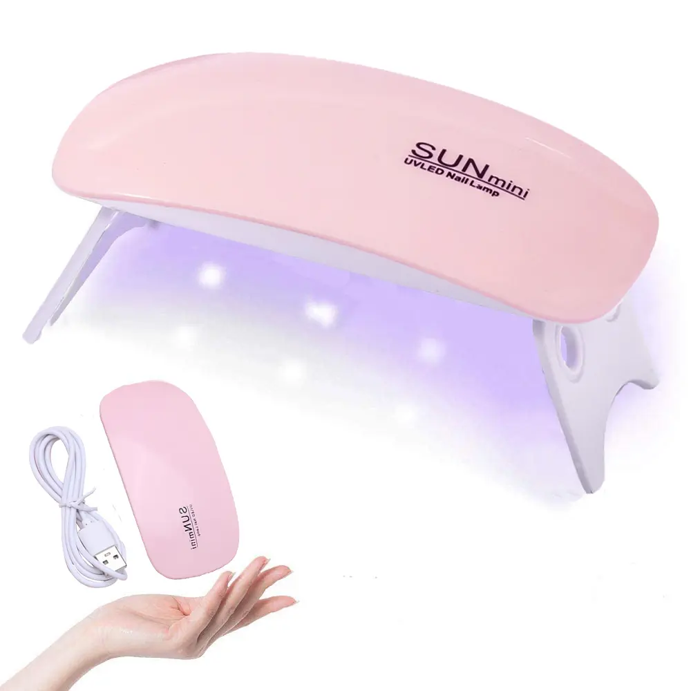 Portable UV LED Nail Lamp for Gel Nails, Mini Nail Dryer Fast Curing Gel Polish Lamp for Home Salon (Pink)