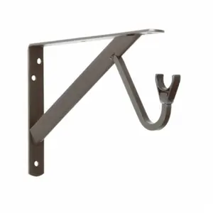 Knape & Vogt Manufacturing Bronze Metal Mounting Shelf Bracket, 11 in x 0.25 in Shelf Support, Metal Brackets, Mounting Brackets