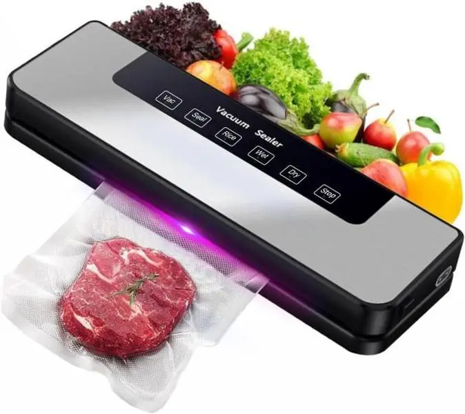 Automatic Vacuum Sealer Machine, Smart Touchscreen Food Sealer for Hunters, 30cm Stainless Steel Design, Powerful Suction, UV Sterilizer, Dry-Moist-Fresh Modes, 5x Longer Shelf, 50x20x30cm BPA-Free Bags, Power Adapter, Seals Bags for Storage Preservation