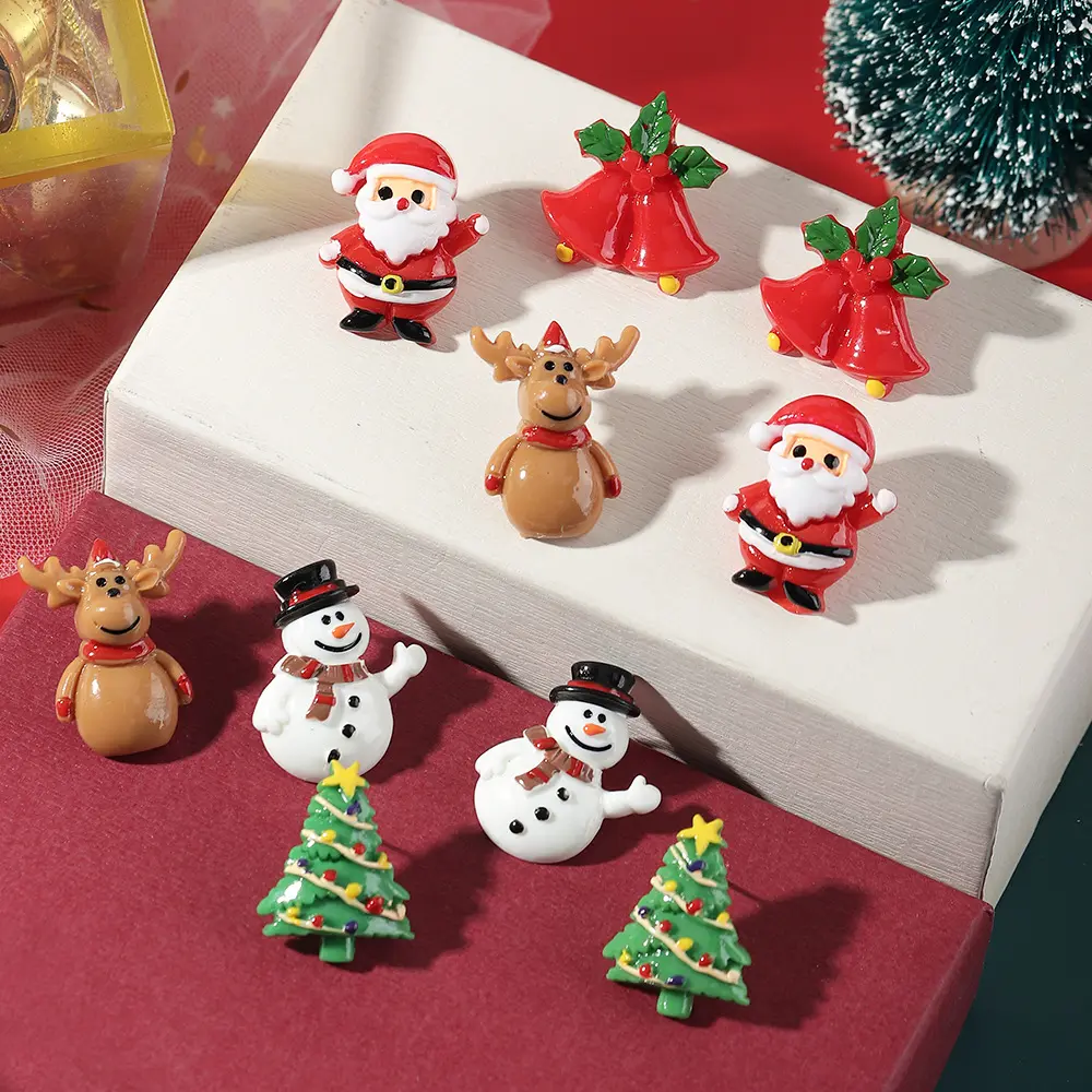 30 Mini Christmas Decorations Set, Resin Micro Model Lightweight Ornaments for Miniature Trees, Craft Holiday Decoration Accessories