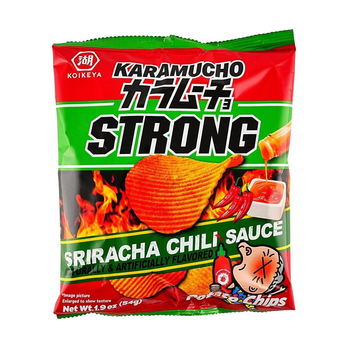 KOIKEYA Japanese Wave Potato Chips Sriracha Flavor 1.9oz - Spicy Snack Delight
