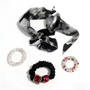 Edgy Tie-Dye Scarf Scrunchie Set