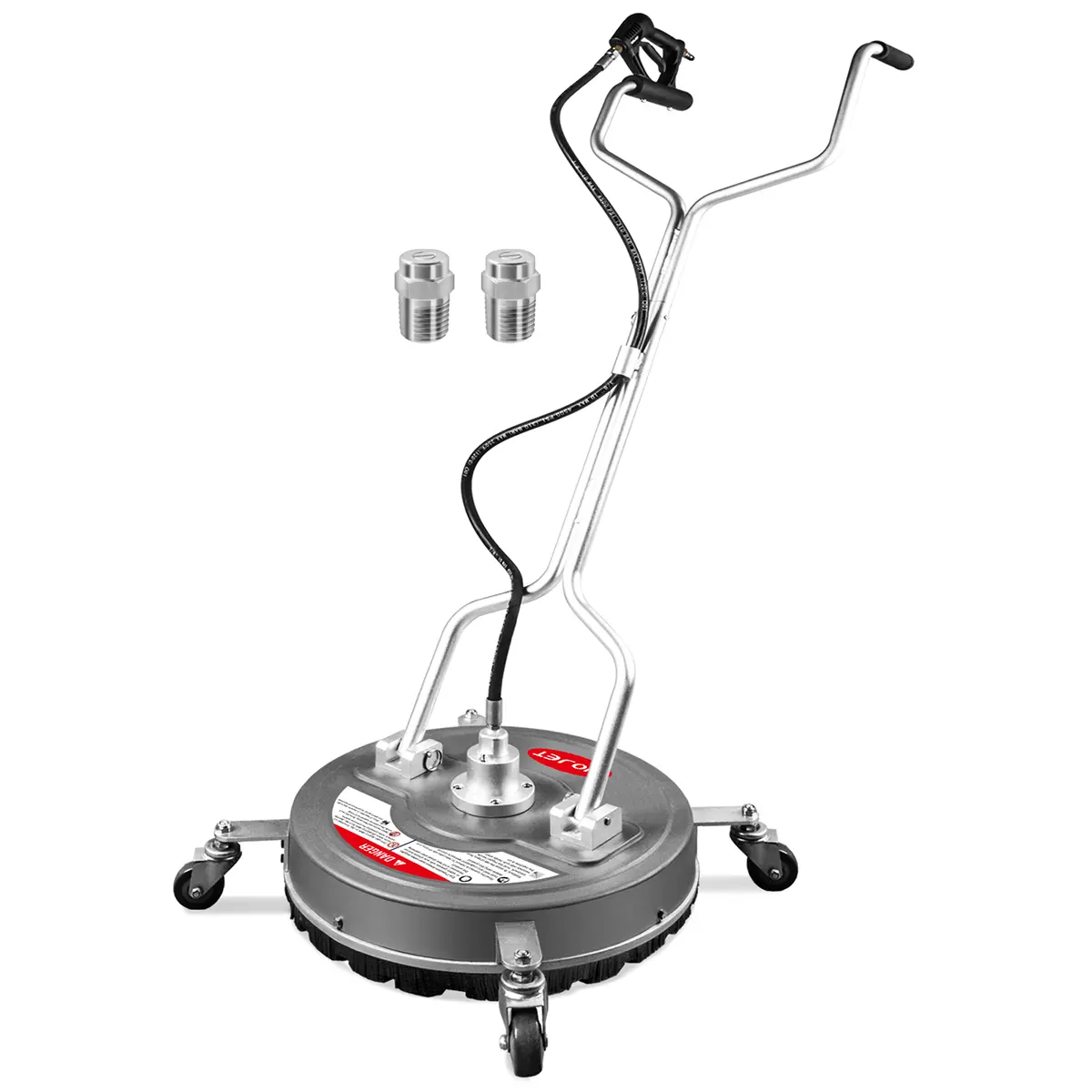 WOJET 18" Pressure Washer Surface Cleaner with 4 Wheels & Dual Handles 4500PSI for Concrete Driveway Sidewalk Deck Patio Cleaning 3/8'' Quick Connect