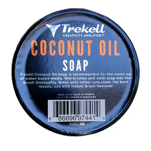 Trekell Coconut Oil Soap - 3oz Premium Brush Cleaner for Water-Based Media | Gentle, Vegan-Friendly, and Made in the USA