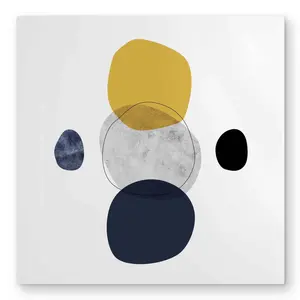 212 MAIN Artistic Lightweight Yellow Aluminium Sphere Abstract Wall Art - 32x32 in., Minimalist Metal Print Wall Decoration for Home Room Decor, Artwork