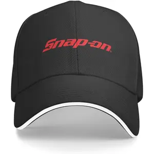 Snap-On Logo Black Baseball Cap - Adjustable, Lightweight Polyester, Classic Dad Hat with Pre-Curved Brim, Hand Washable, Everyday Headgear |   Adjustable Headgear |   Lightweight Cap