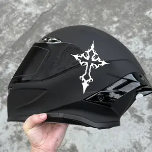 2PCS Gothic Cross Motorcycle Stickers, Express Beliefs, Waterproof and Durable Vinyl Decals, Perfect for Modified Helmets, Motorcycle Fairings, and Fuel Tanks, Multiple Colors Available, Creative Easter Gift