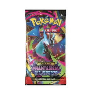 Phantasmal Flames Booster Pack - 10 Trading Cards, Collectible Non-Sports Hobby Box with Battle Art and Mega Evolutions