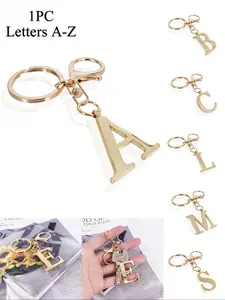 Elegant Letter Keychain, Personalized A-Z 3D Pendant, Fashion Alloy Keyring, Perfect Daily Accessory, Couple Gift, Bag Decoration, Keychain For Bags