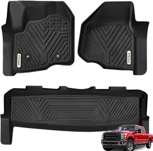 YITAMOTOR Floor Mats Compatible with 2012-2016 Ford F-250/F-350/F-450 Super Crew/Crew Cab, Custom Fit 1 st & 2nd Seat 2 Row Floor Liner Set