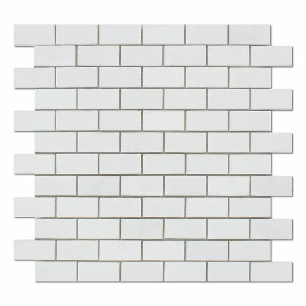 Thassos White Brick 1x2 Polished/Honed Marble Mosaic Tile