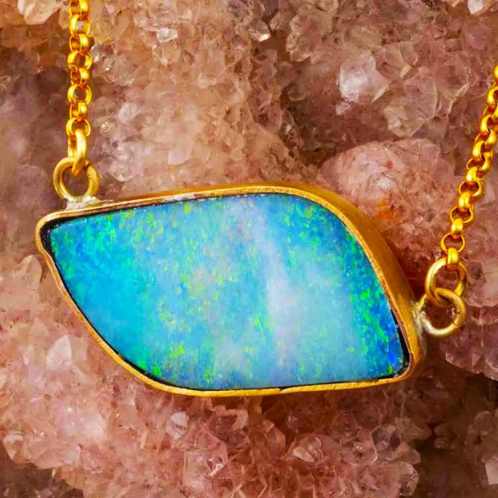 * 1 JELLYBEAN JOY 14KT GOLD FILLED AUSTRALIAN OPAL NECKLACE