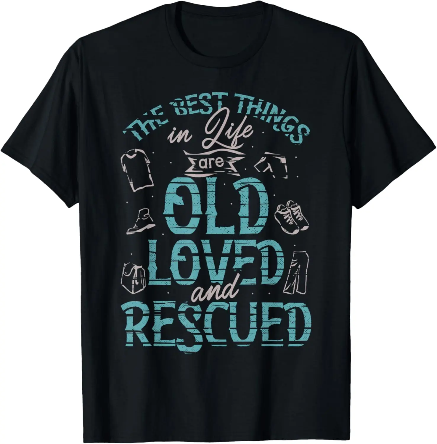 Women's Vintage "Thrifting" Graphic T-Shirt, 100% Cotton Casual Streetwear Tshirt - Distressed Short Sleeve, Round Neck Top with Funny Slogan for Everyday Clothes