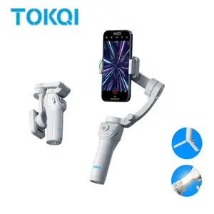 TOKQI 3-Axis Gimbal Stabilizer for Smartphone Foldable Design with Detachable Remote Control Portable for Android iPhone 17 Series Ideal for Travel Vlogging