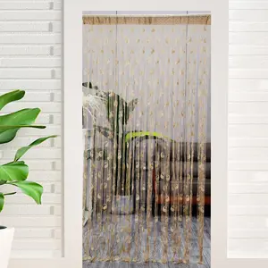 1 Piece Solid Color Door Curtain, Hollow out Design Decor Curtain for Bedroom & Living Room, Home Decoration for Wedding Party