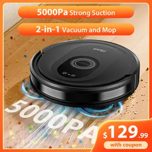 Tikom Robot Vacuum and Mop Combo, 5000Pa Powerful Suction, 150 min, Ultra-Slim, Self-Charging Robot Vacuum Cleaner for Carpet, Pet Hair, Hard Floors, Home Cleaning, APP & Remote Control, G8000 Max
